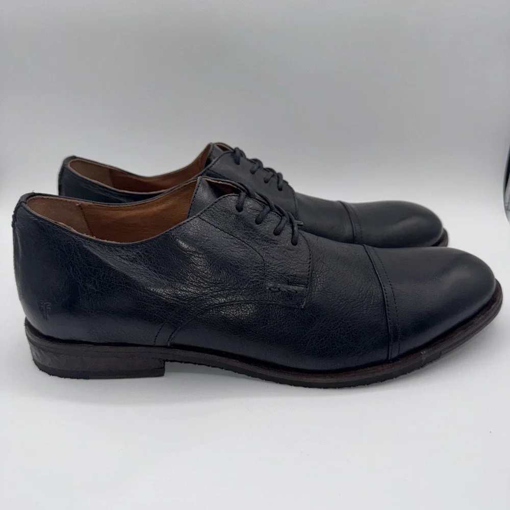 Frye Grant Oxfords Men's Size‎ 13 Black Leather Cap Toe